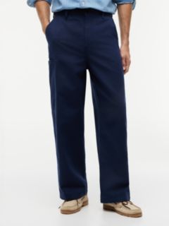 Linen Blend Utility Chinos — Blue 1