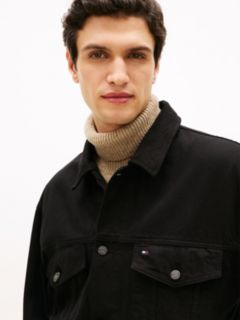 Relaxed Washed Denim Trucker Jacket — Black 2