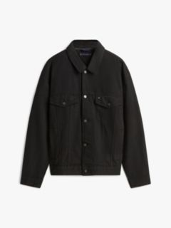 Relaxed Washed Denim Trucker Jacket — Black 6