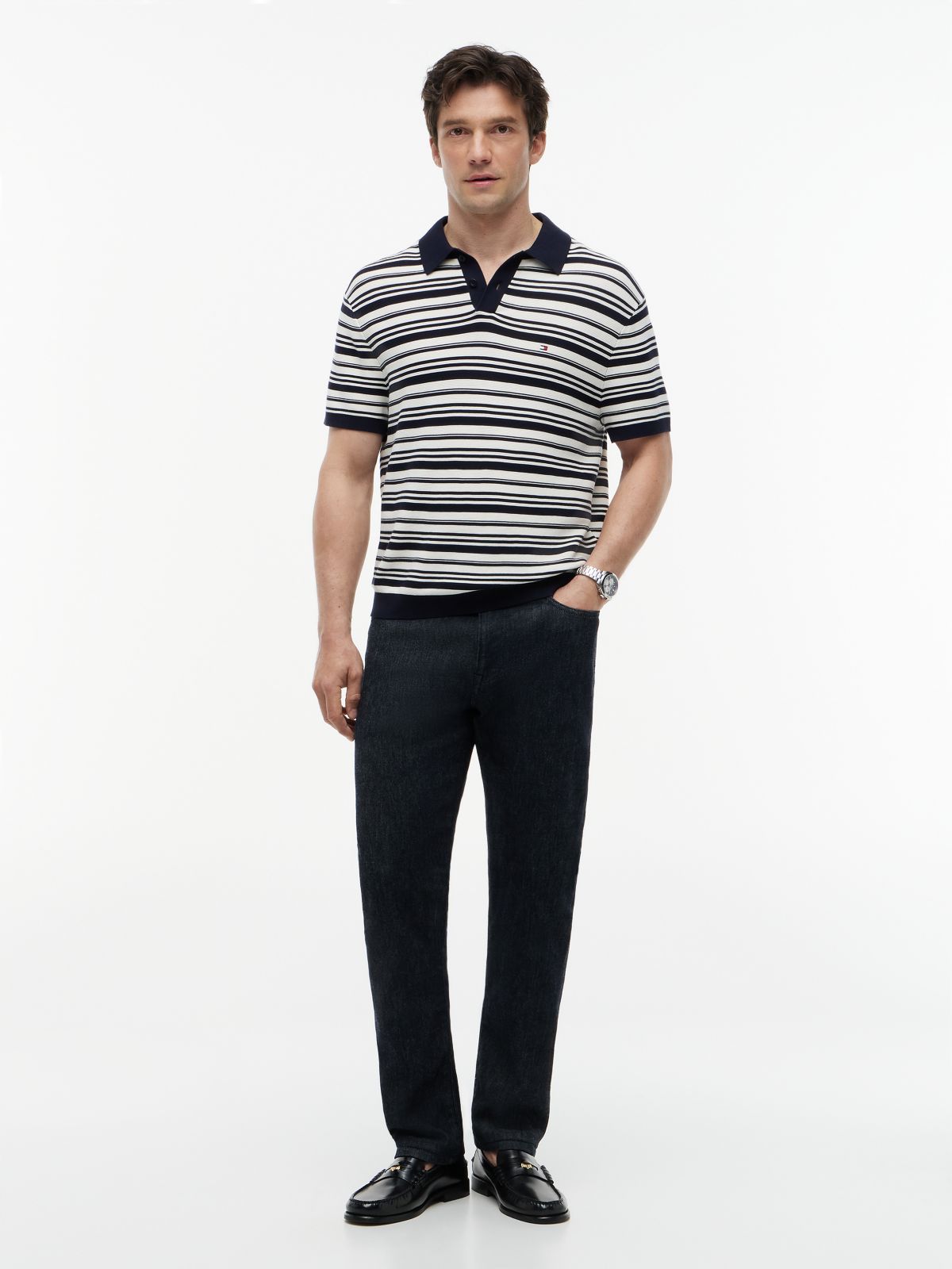 New York Label Denton Slim Straight Selvedge Jeans — Blue