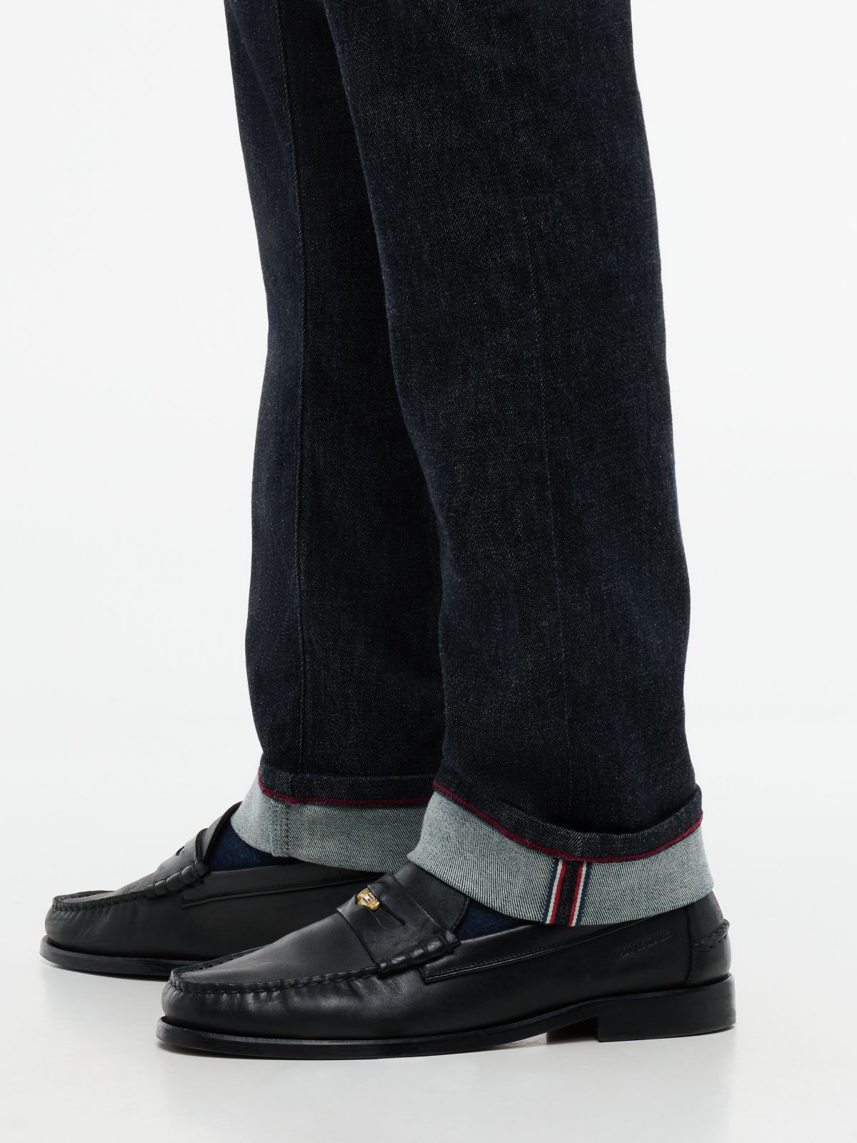 New York Label Denton Slim Straight Selvedge Jeans — Blue