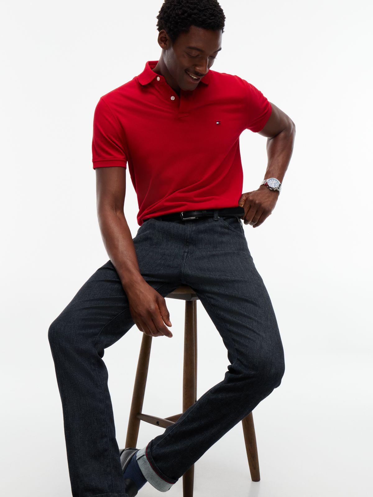 New York Label Denton Slim Straight Selvedge Jeans — Blue