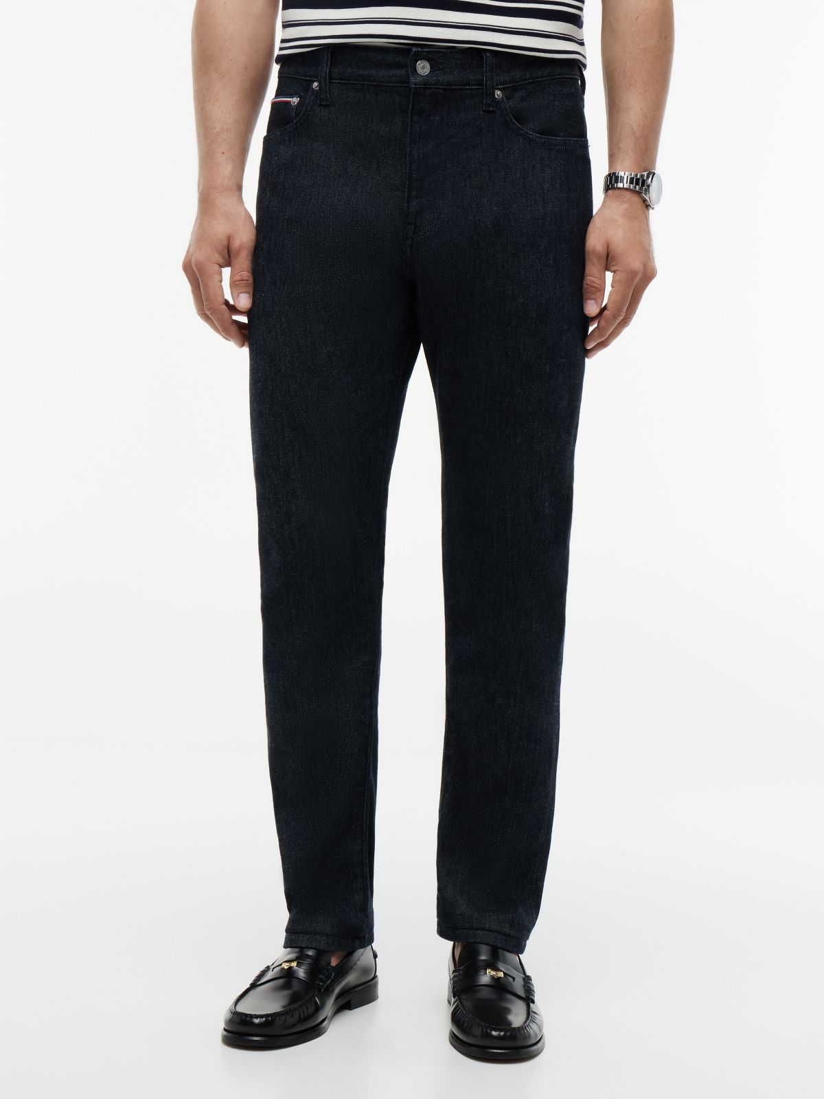New York Label Denton Slim Straight Selvedge Jeans — Blue