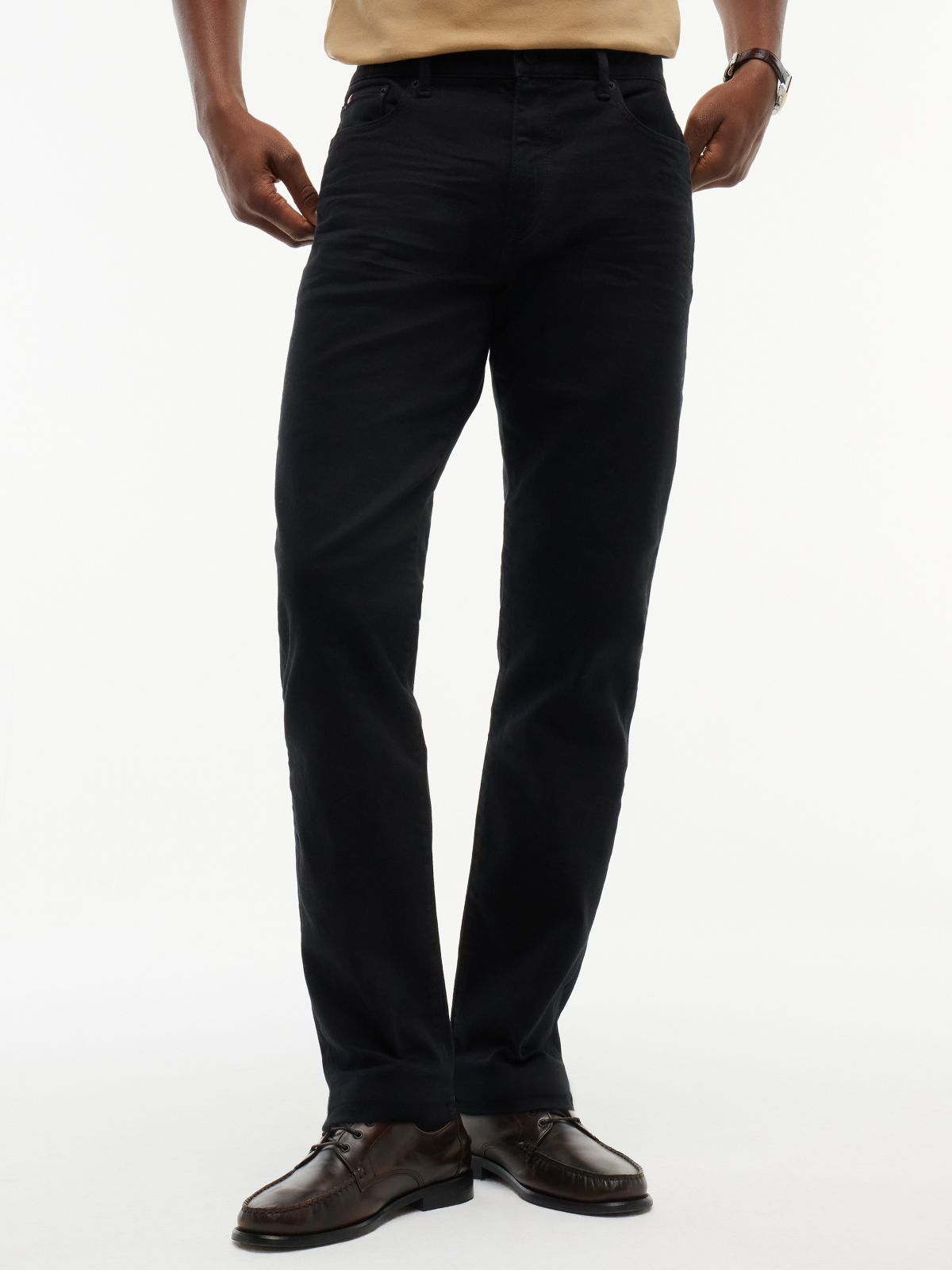 Denton Slim Straight Black Jeans — Black