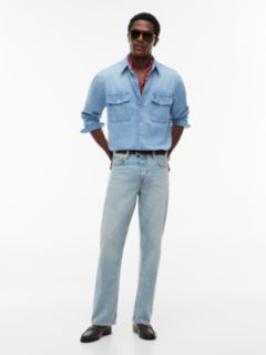 Relaxed Fit Faded Denim Shirt — Blue 2