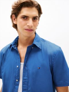TH Flex Regular Fit Poplin Short Sleeve Shirt — Blue 2