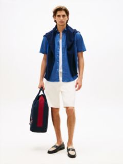 TH Flex Regular Fit Poplin Short Sleeve Shirt — Blue 3
