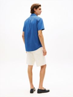 TH Flex Regular Fit Poplin Short Sleeve Shirt — Blue 4
