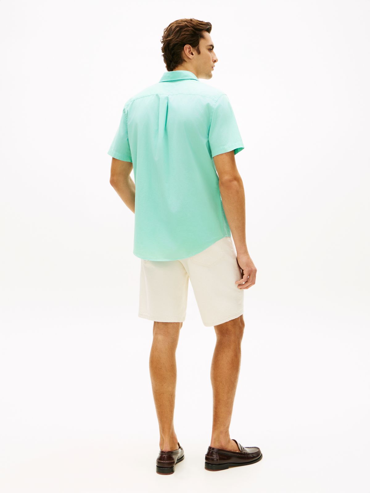 TH Flex Regular Fit Poplin Short Sleeve Shirt — Blue