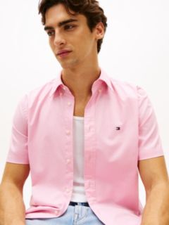 TH Flex Regular Fit Poplin Short Sleeve Shirt — Pink 2