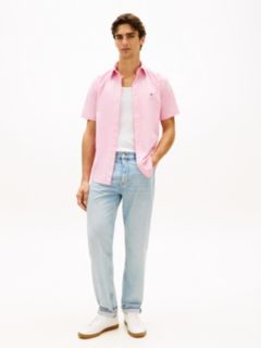 TH Flex Regular Fit Poplin Short Sleeve Shirt — Pink 3