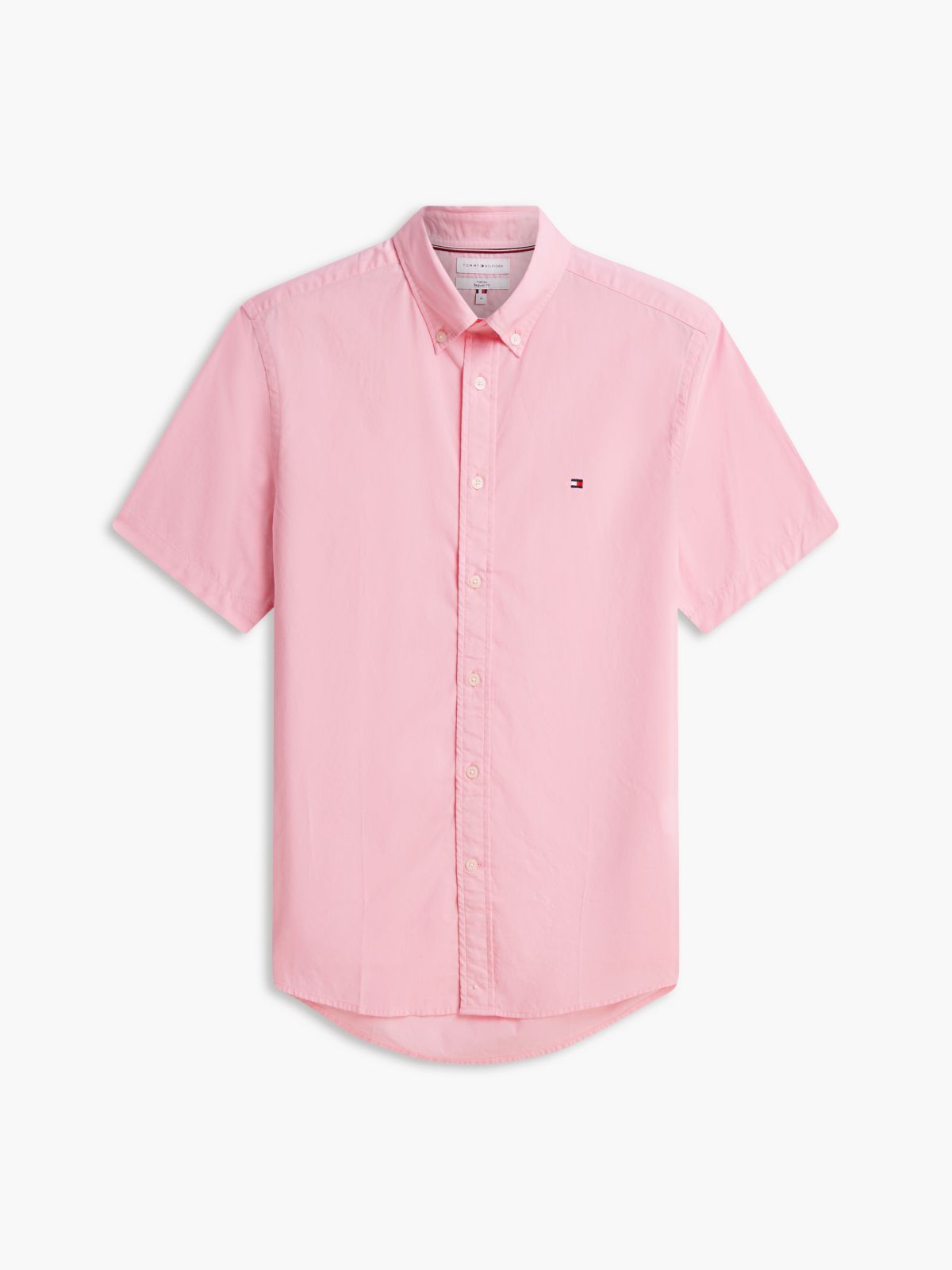 TH Flex Regular Fit Poplin Short Sleeve Shirt — Pink