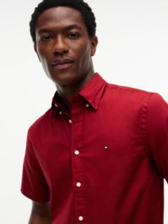 TH Flex Regular Fit Poplin Short Sleeve Shirt — Red 2