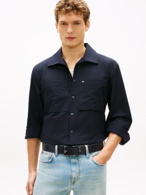 blue performance relaxed fit hemd im air-dot-design für herren - tommy hilfiger