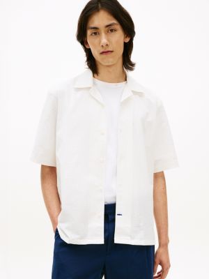 chemise performance à manches courtes white pour hommes tommy hilfiger
