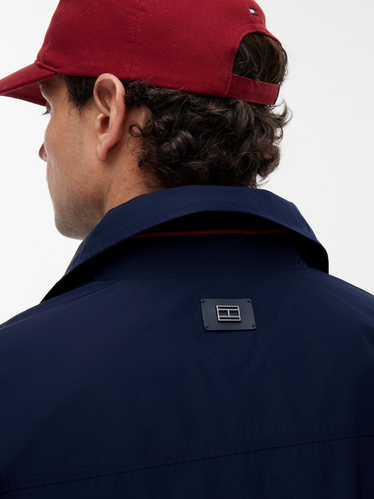 New York Label Performance Water Repellent Jacket — Blue