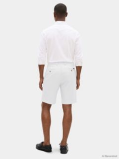 New York Label Performance Relaxed Seersucker Shorts — White 4