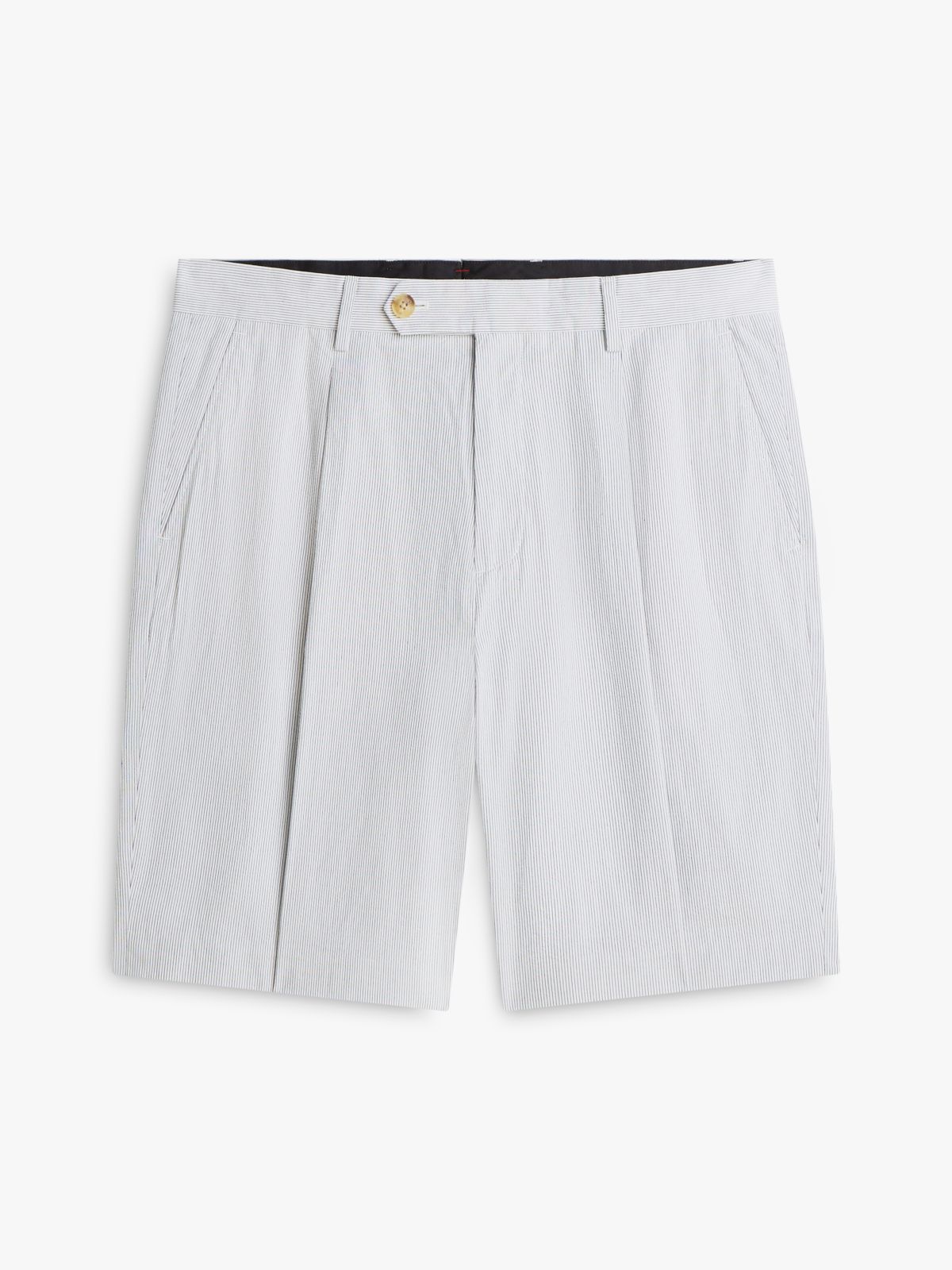 New York Label Performance Relaxed Seersucker Shorts — White