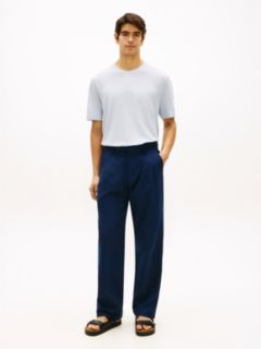 New York Label Linen Blend T-Shirt — Blue 3