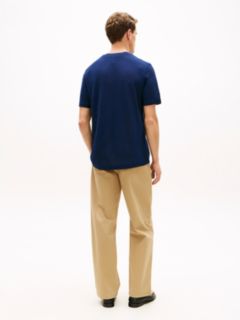 New York Label Linen Blend T-Shirt — Blue 4