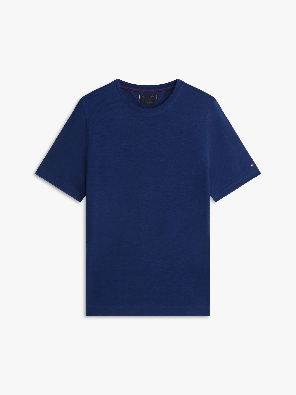 New York Label Linen Blend T-Shirt — Blue