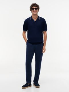 New York Label Regular Tipped Collar Polo Shirt — Blue 2