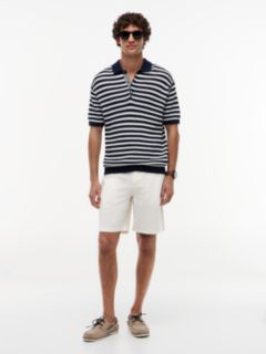 New York Label Relaxed Fit Knit Polo Shirt — Blue 2