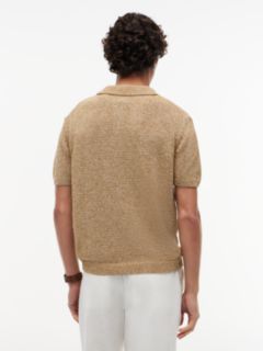 New York Label Relaxed Fit Mouliné Polo Shirt — Khaki 4