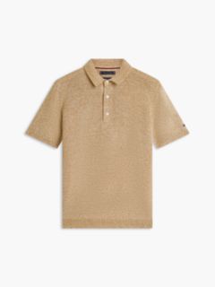 New York Label Relaxed Fit Mouliné Polo Shirt — Khaki 5