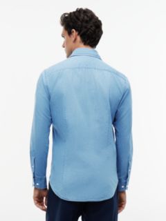 New York Label Slim Fit Denim Shirt — Blue 4