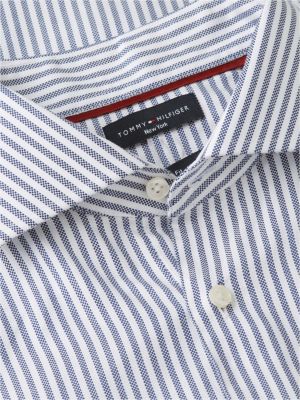 blau new york label slim fit oxford-hemd für herren - tommy hilfiger