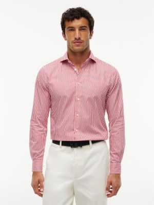 red new york label slim fit flex collar shirt for men tommy hilfiger