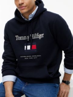 Logo Embroidery Fleece Hoody — Blue 3