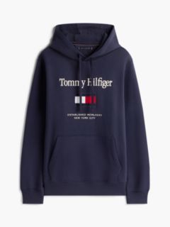 Logo Embroidery Fleece Hoody — Blue 5