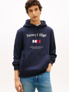 Logo Embroidery Fleece Hoody — Blue 1