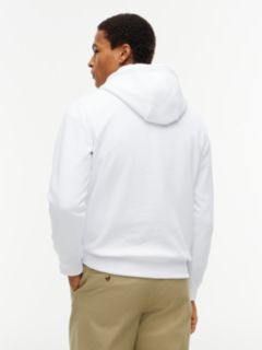 Logo Embroidery Fleece Hoody — White 4