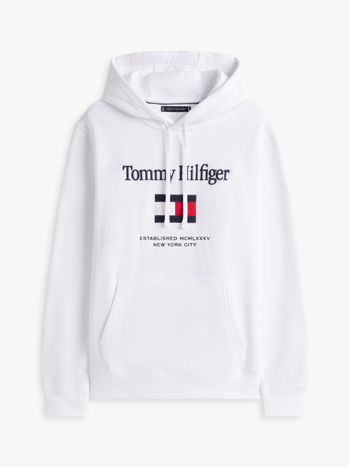Logo Embroidery Fleece Hoody — White