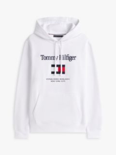 Logo Embroidery Fleece Hoody — White 5