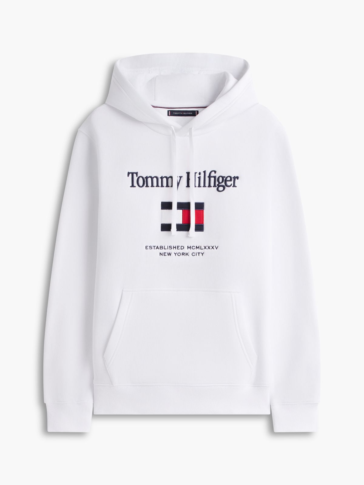 Logo Embroidery Fleece Hoody — White