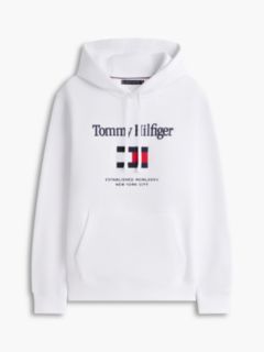 Logo Embroidery Fleece Hoody — White 6