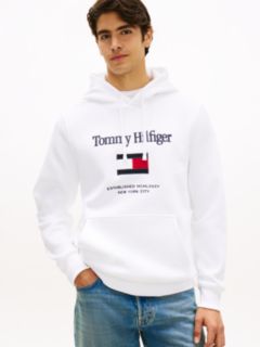 Logo Embroidery Fleece Hoody — White 1