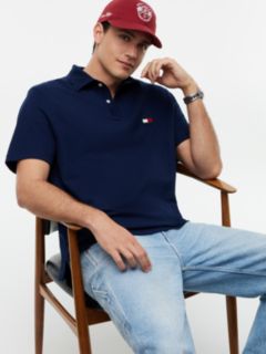 Classic Fit Knit Collar Polo Shirt — Blue 3