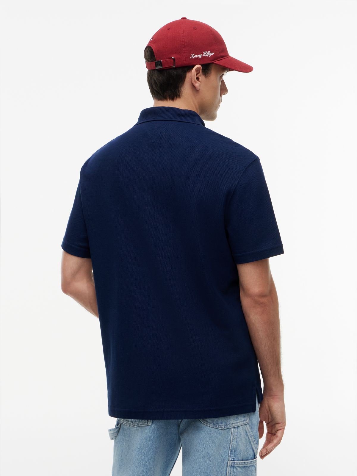Classic Fit Knit Collar Polo Shirt — Blue
