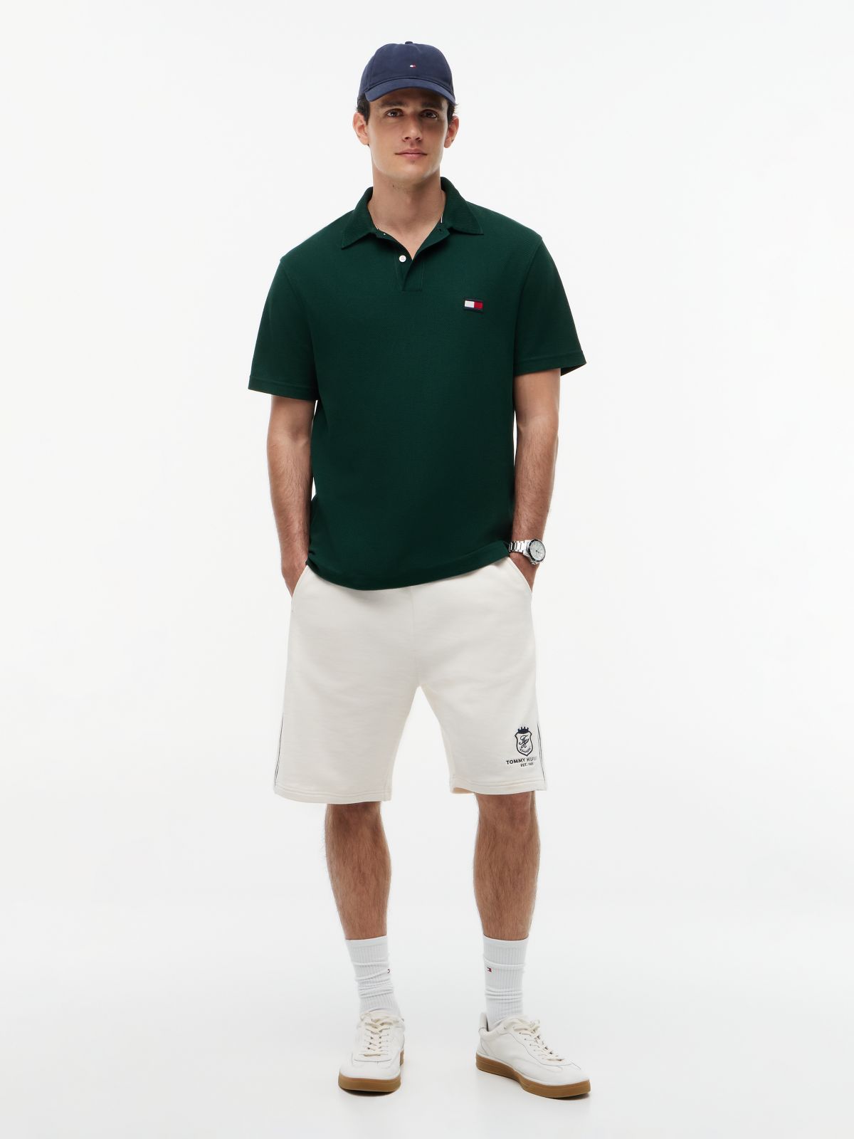 Classic Fit Knit Collar Polo Shirt — Green