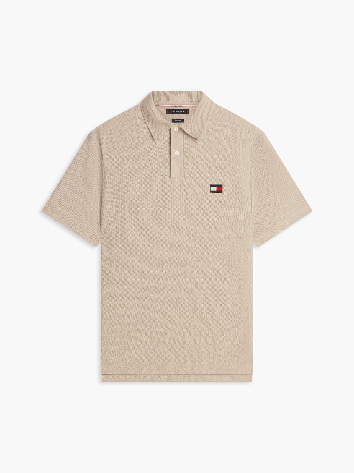 Classic Fit Knit Collar Polo Shirt — Khaki