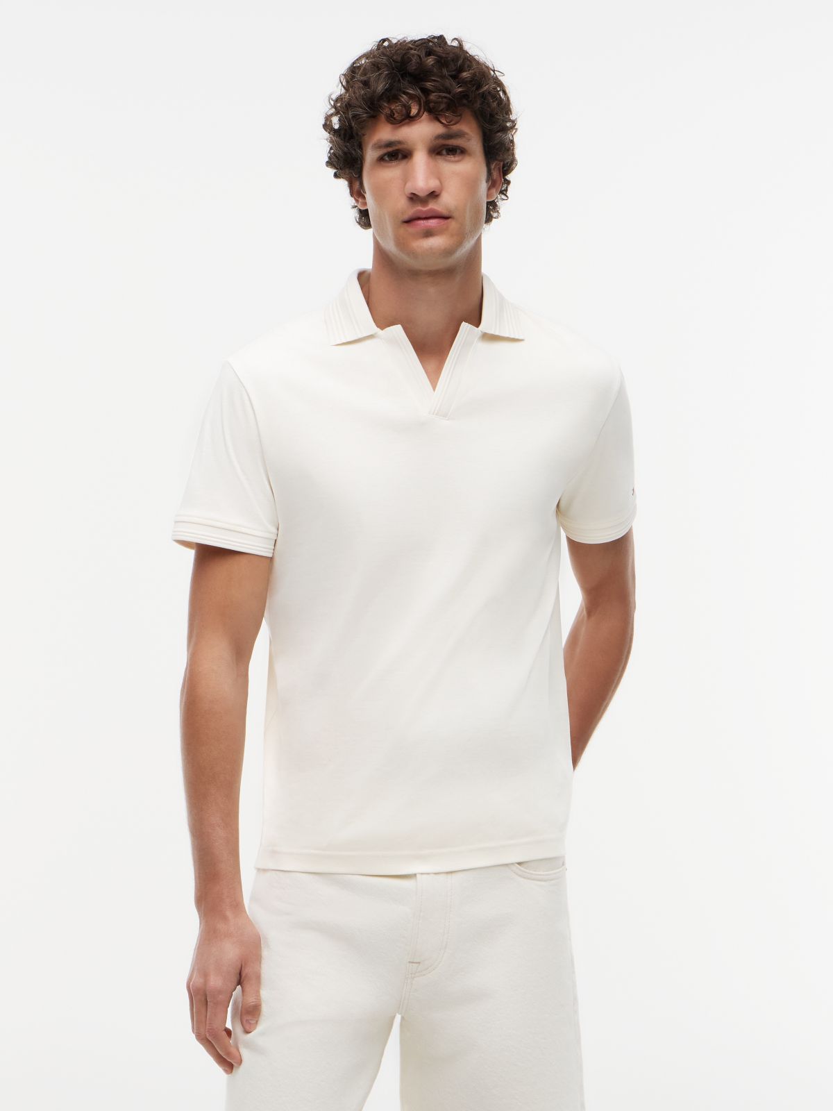 Regular Fit Interlock Knit Polo Shirt — Yellow