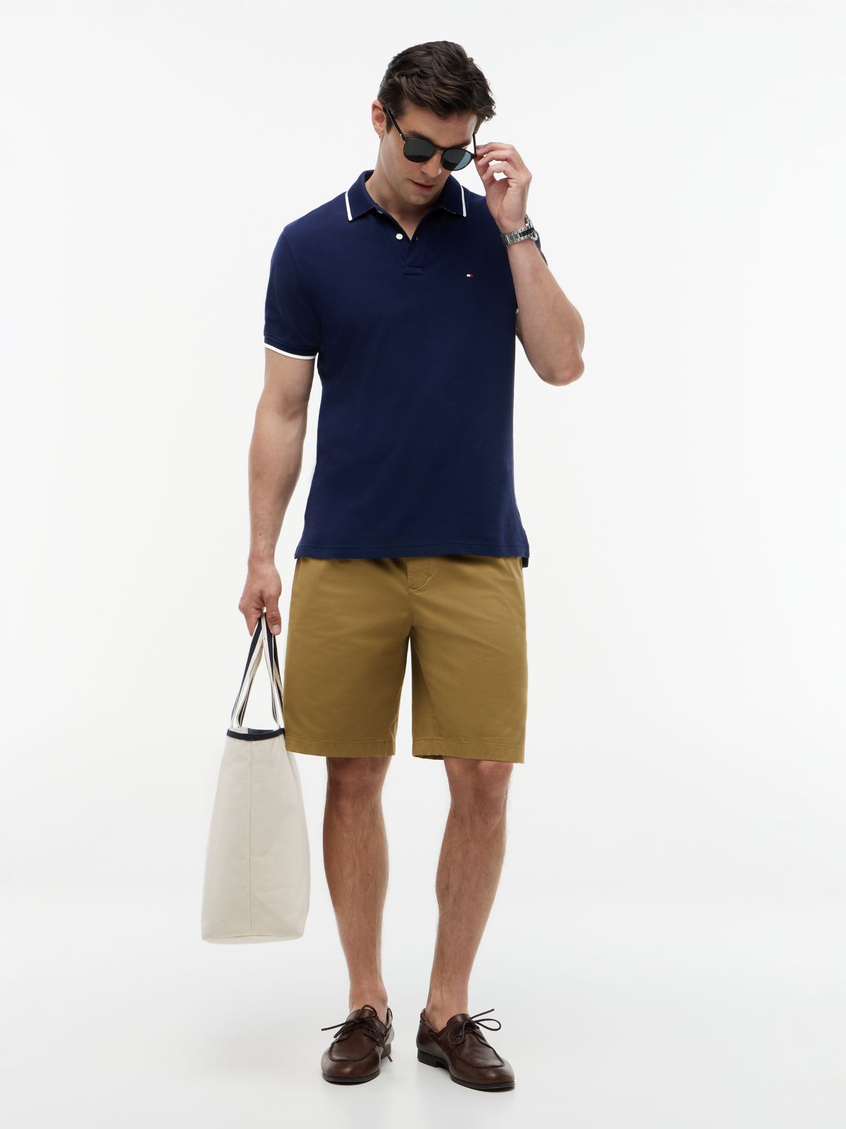 Regular Fit Tipped Pique Polo Shirt — Blue