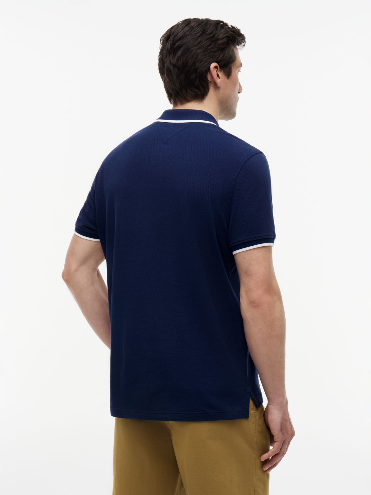 Regular Fit Tipped Pique Polo Shirt — Blue
