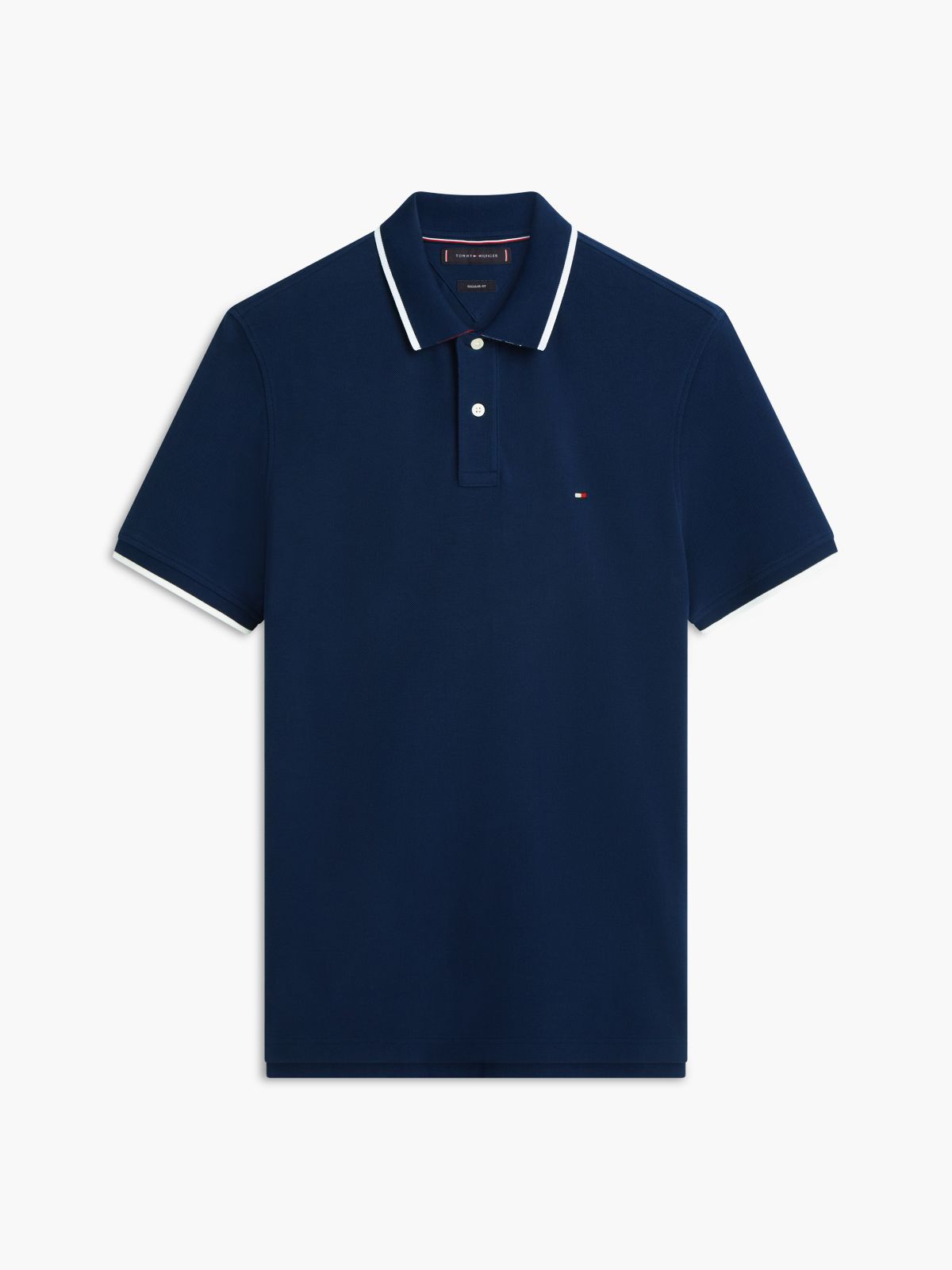 Regular Fit Tipped Pique Polo Shirt — Blue