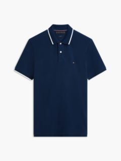 Regular Fit Tipped Pique Polo Shirt — Blue 5